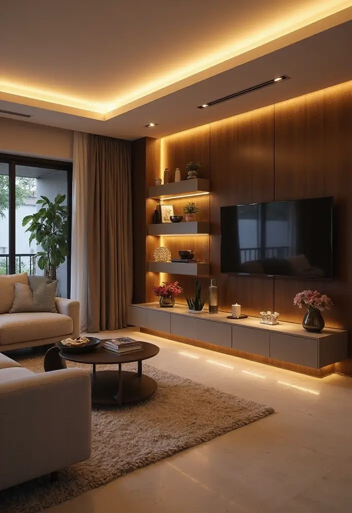 25 Modern Lighting Design Living Room Ideas That Brighten Your Space - 3. LED Strip Lighting
