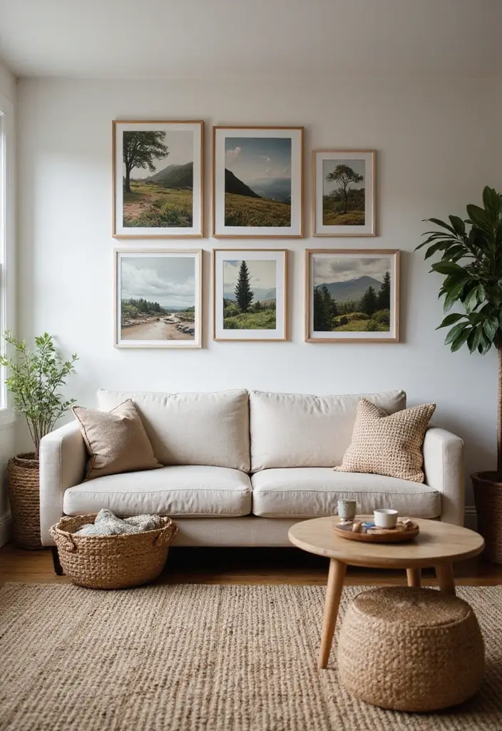 27 Art Wall Living Room Ideas That Feel Creative and Expressive - 11. Art from Local Artists