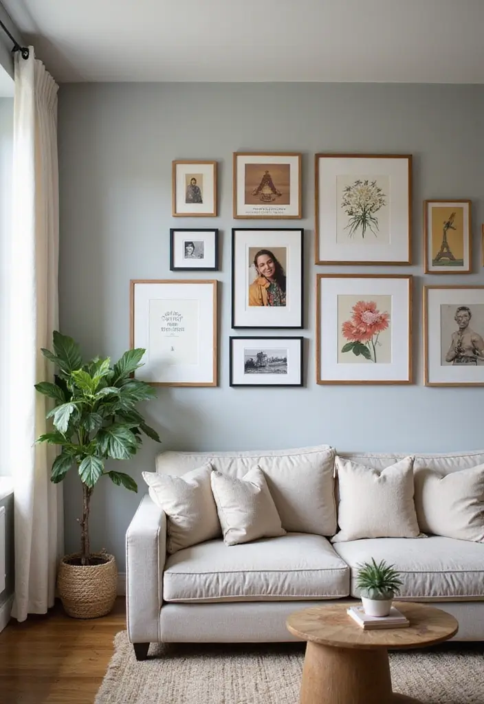 27 Art Wall Living Room Ideas That Feel Creative and Expressive - 14. Art with a Cause