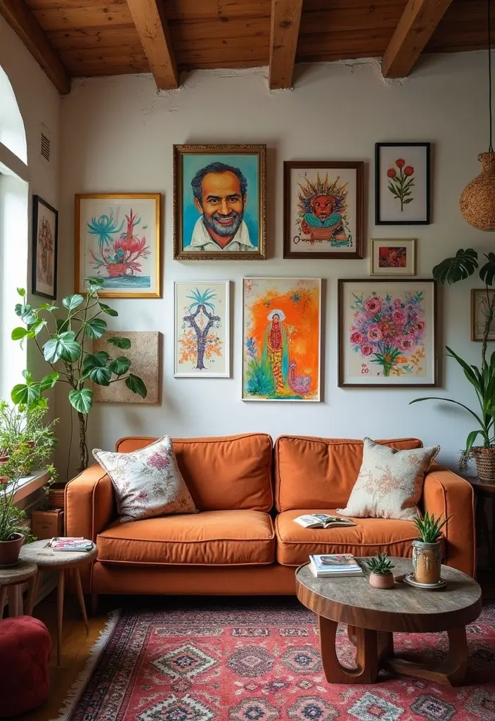 27 Art Wall Living Room Ideas That Feel Creative and Expressive - 17. Art Swap: A Fun Trend