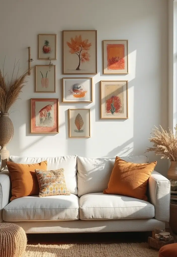 27 Art Wall Living Room Ideas That Feel Creative and Expressive - 5. DIY Wall Decor for a Personal Touch