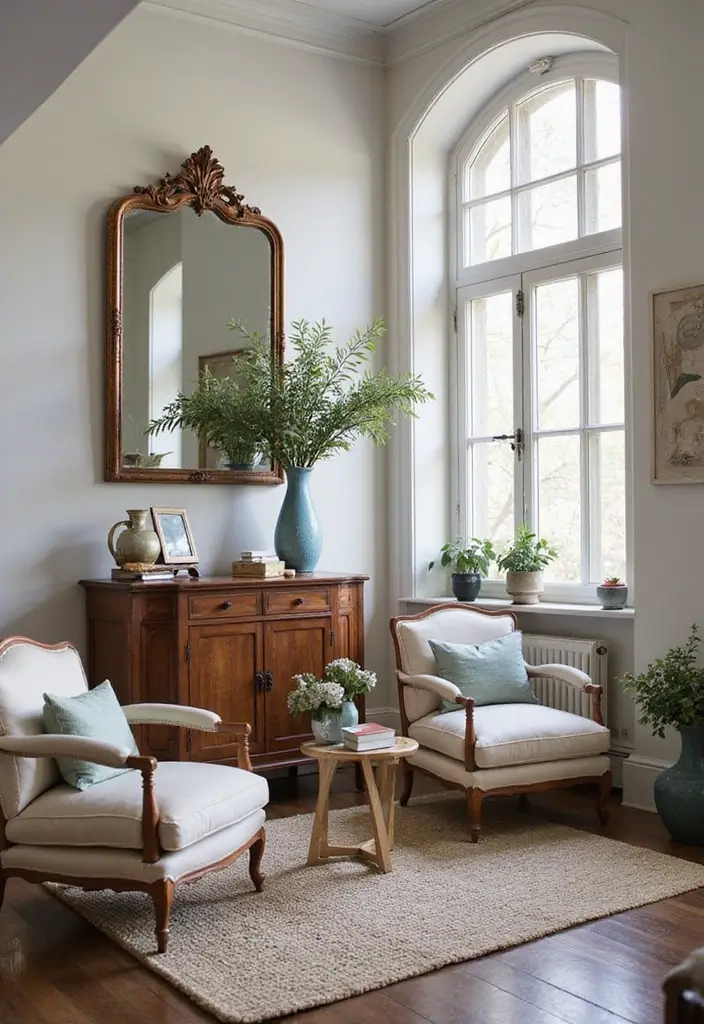 27 Blue and Copper Living Room Ideas That Feel Chic and Unique - 17. Vintage Finds