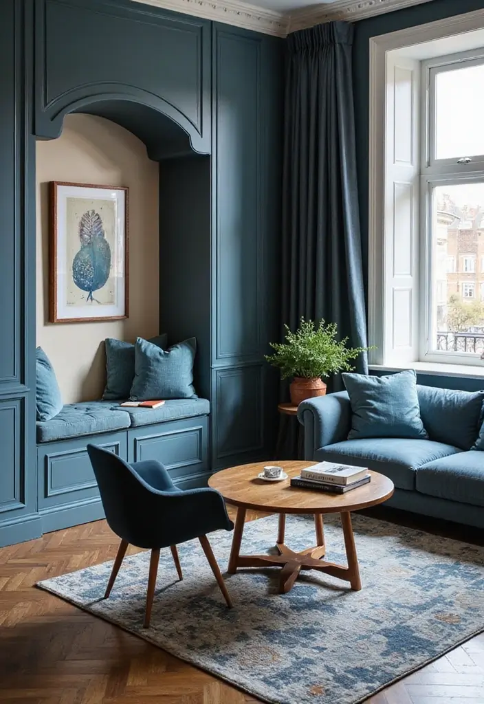 27 Blue and Copper Living Room Ideas That Feel Chic and Unique - 23. Hybrid Spaces