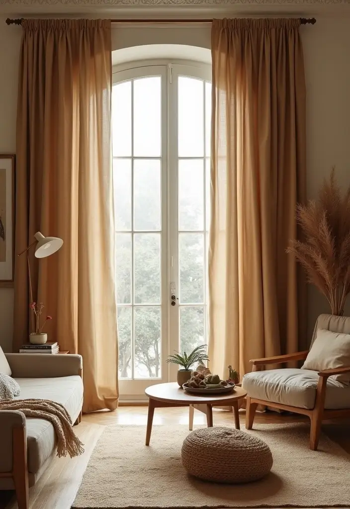 27 Brown Curtains Living Room Ideas That Feel Warm and Elegant - 4. Sustainable Materials for Eco-Conscious Living