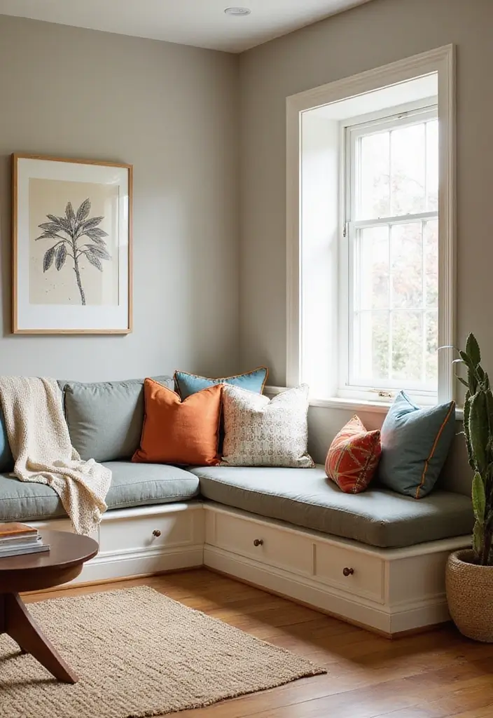 27 Built In Seating Living Room Ideas That Feel Smart and Cozy - 1. Corner Bench Seating