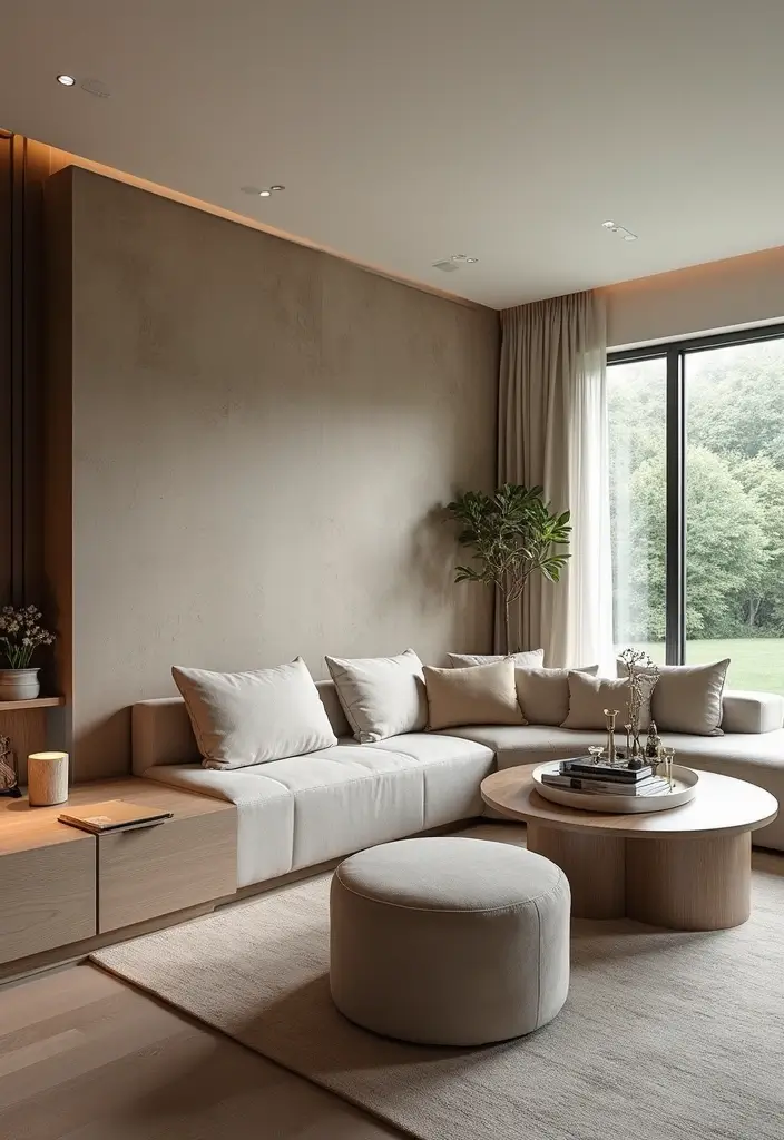 27 Built In Seating Living Room Ideas That Feel Smart and Cozy - 24. Built-In Seating with Side Tables