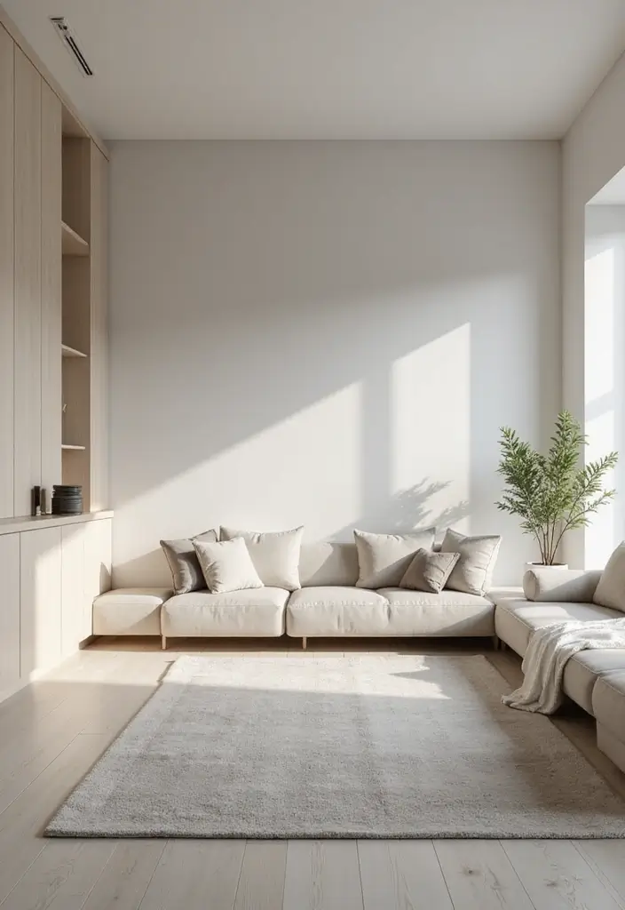 27 Built In Seating Living Room Ideas That Feel Smart and Cozy - 27. Minimalist Built-In Seating