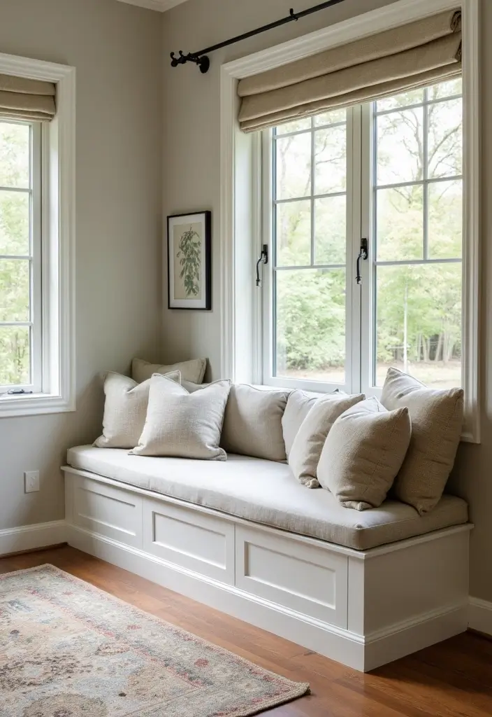 27 Built In Seating Living Room Ideas That Feel Smart and Cozy - 3. Built-In Storage Bench