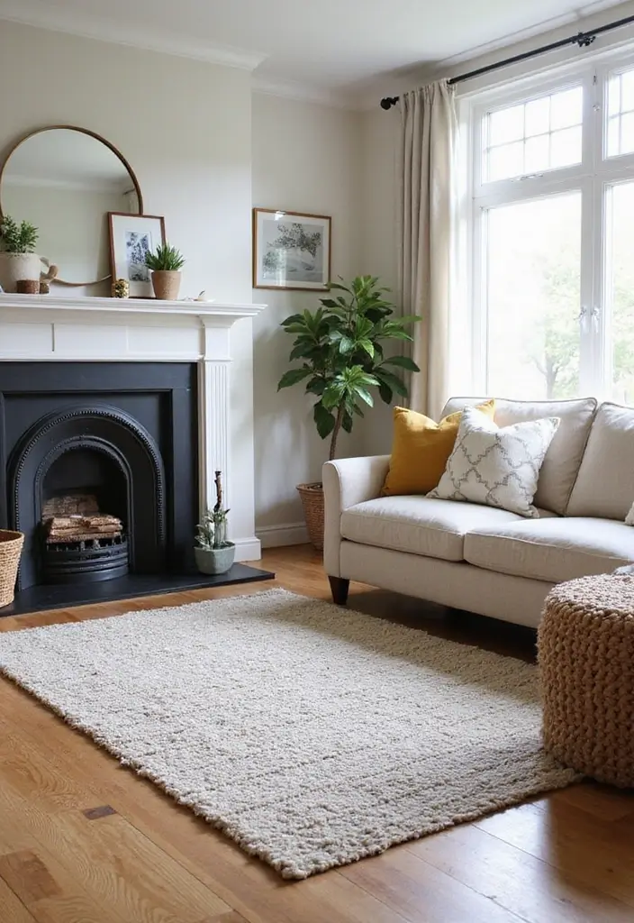 27 Cozy Country Living Room Ideas That Feel Inviting and Timeless - 14. Cozy Area Rugs