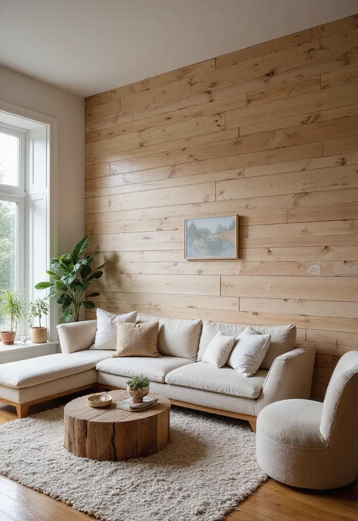 27 Cozy Country Living Room Ideas That Feel Inviting and Timeless - 17. Natural Wall Treatments