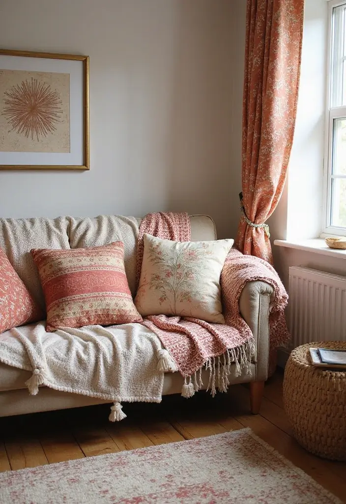 27 Cozy Country Living Room Ideas That Feel Inviting and Timeless - 20. Play with Patterns