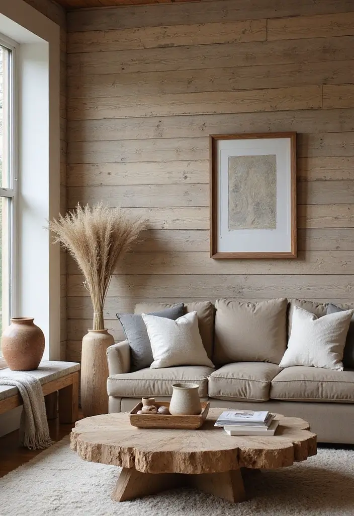 27 Cozy Country Living Room Ideas That Feel Inviting and Timeless - 26. Textured Wall Treatments