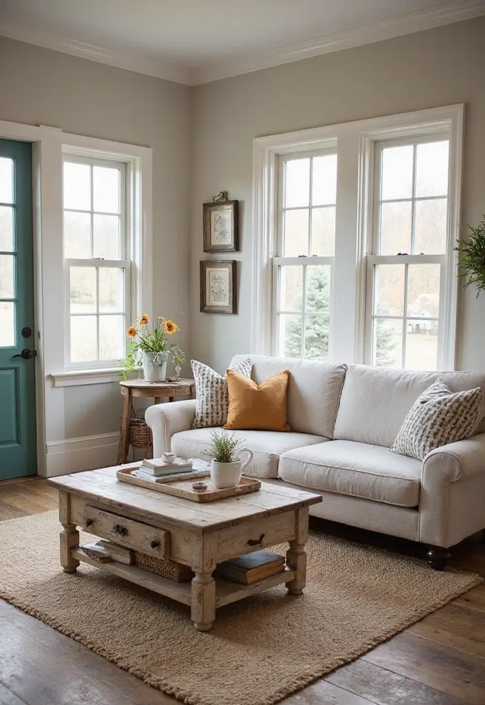 27 Cozy Country Living Room Ideas That Feel Inviting and Timeless - 6. Farmhouse Style Furniture
