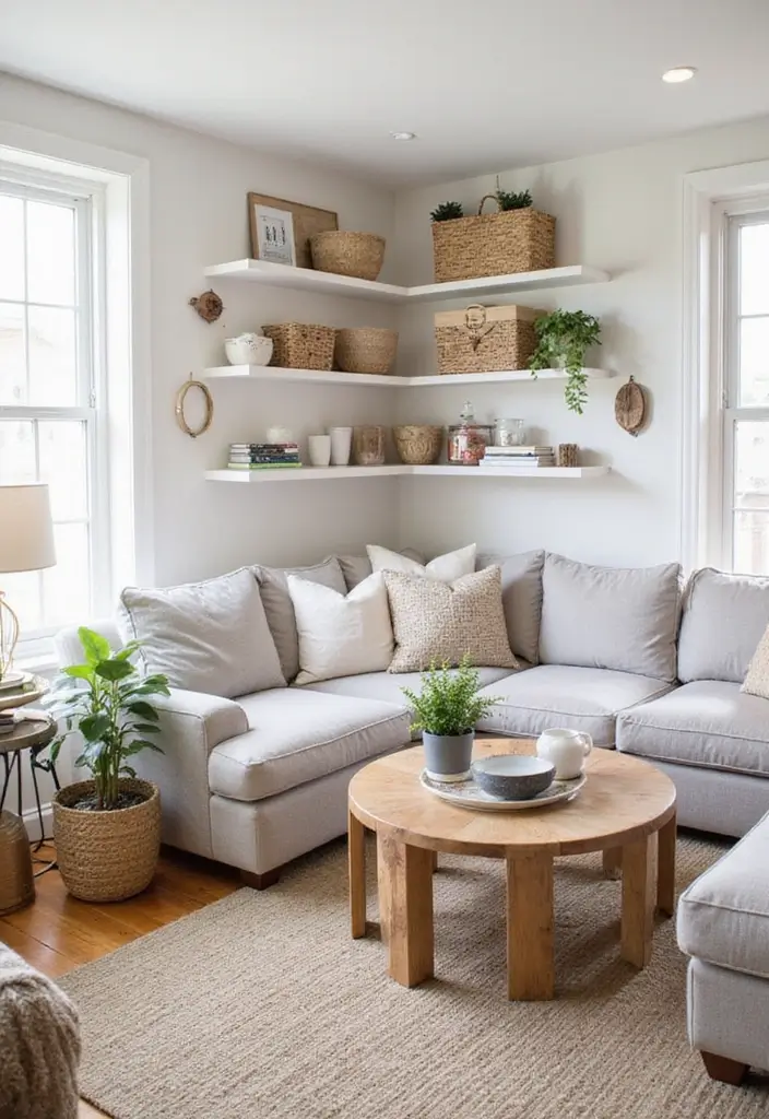 27 Double Wide Living Room Ideas That Feel Spacious and Comfortable - 20. Creative Storage Solutions