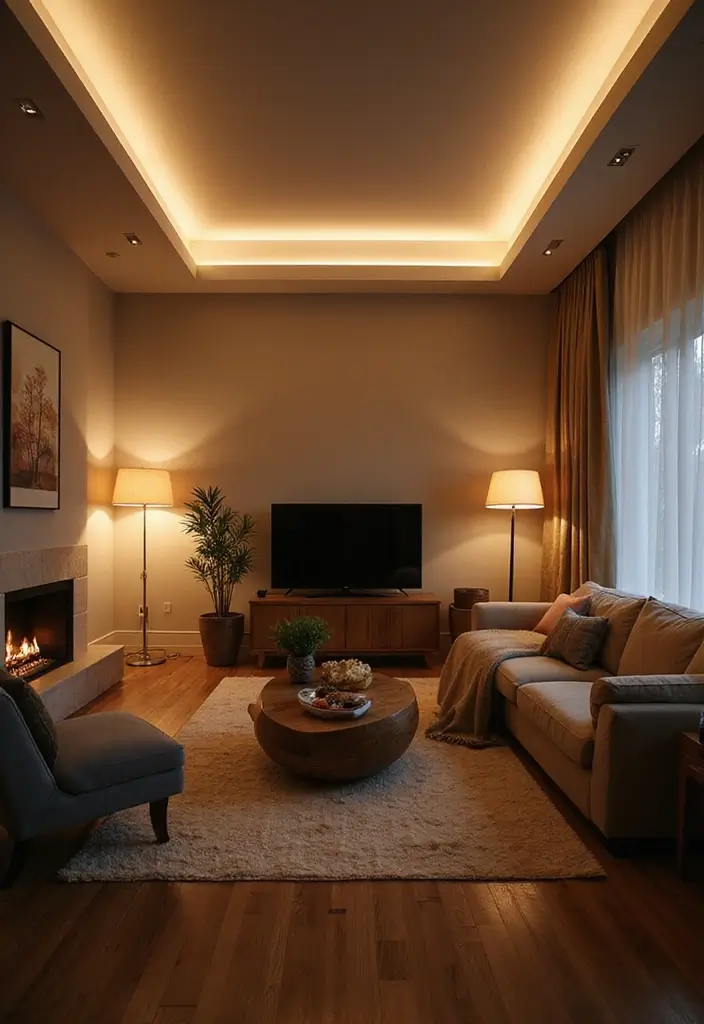 27 Double Wide Living Room Ideas That Feel Spacious and Comfortable - 5. Strategic Lighting