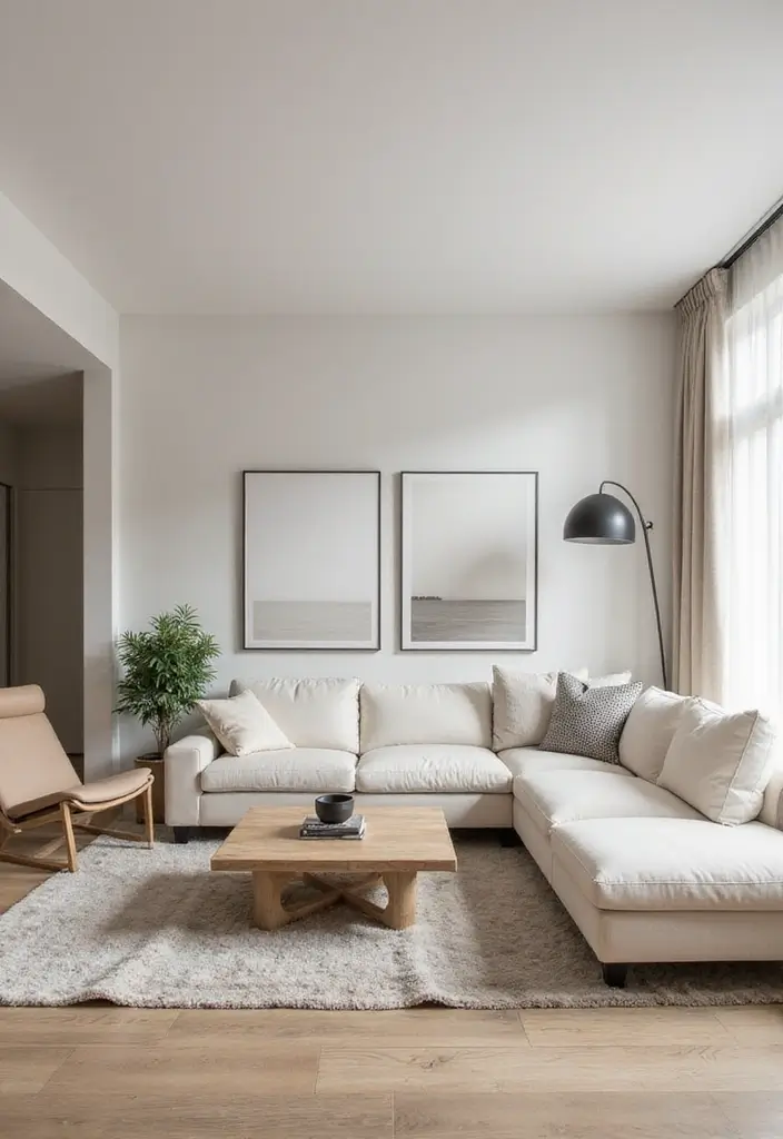 27 Double Wide Living Room Ideas That Feel Spacious and Comfortable - 6. Minimalistic Decor