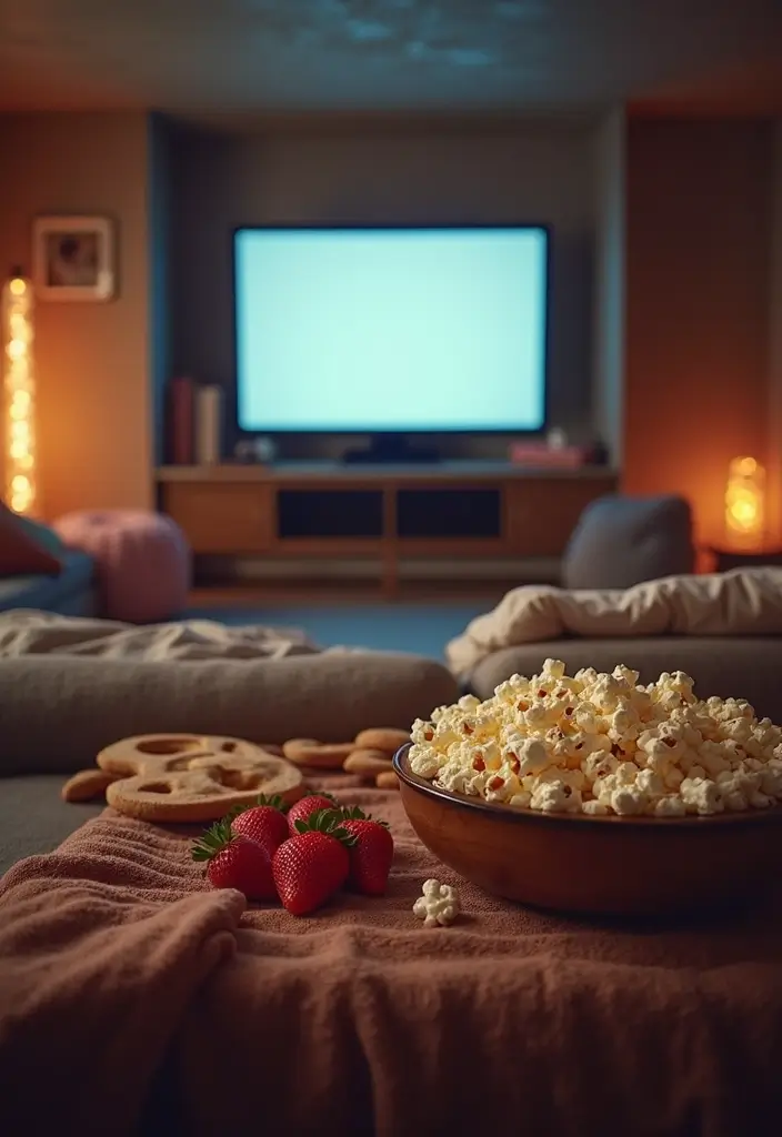 27 Living Room Date Night Ideas That Feel Romantic and Cozy - 1. Movie Marathon Magic