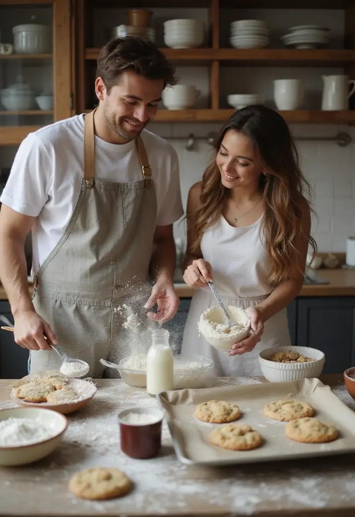 27 Living Room Date Night Ideas That Feel Romantic and Cozy - 10. Baking Together