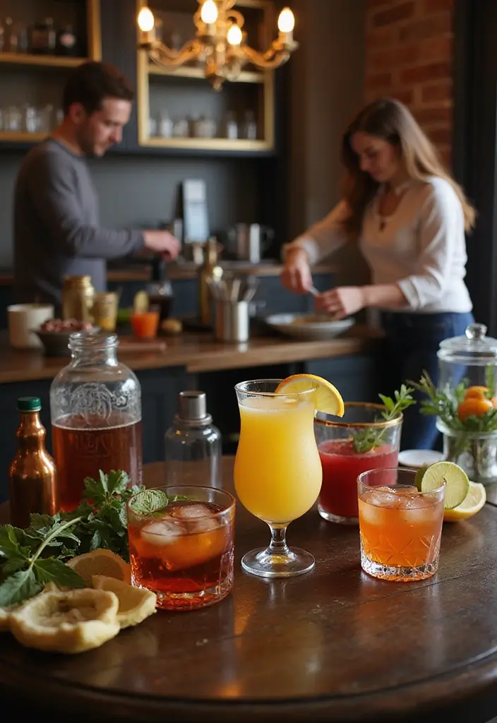 27 Living Room Date Night Ideas That Feel Romantic and Cozy - 15. DIY Cocktail Crafting