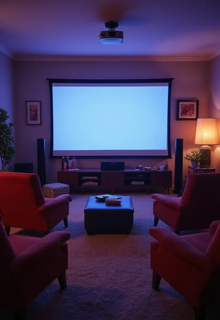 27 Living Room Date Night Ideas That Feel Romantic and Cozy - 16. Drive-in Movie at Home
