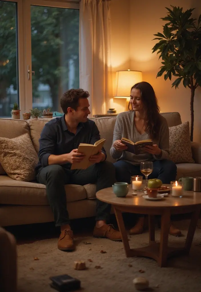 27 Living Room Date Night Ideas That Feel Romantic and Cozy - 22. Storytelling Night