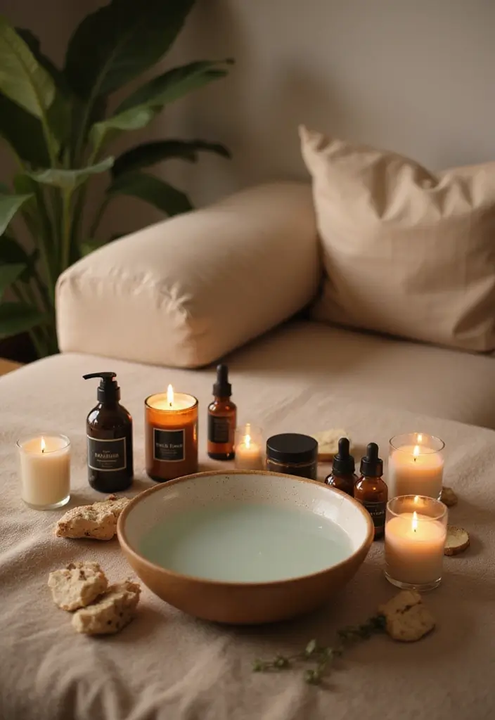 27 Living Room Date Night Ideas That Feel Romantic and Cozy - 3. DIY Spa Night