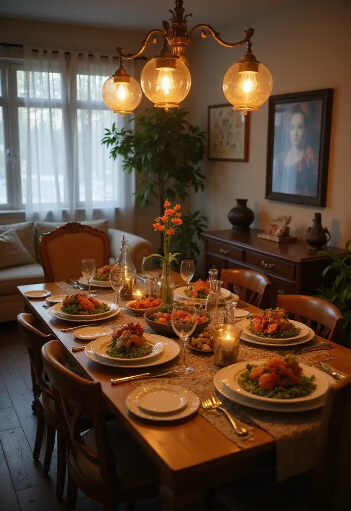 27 Living Room Date Night Ideas That Feel Romantic and Cozy - 5. Themed Dinner Night