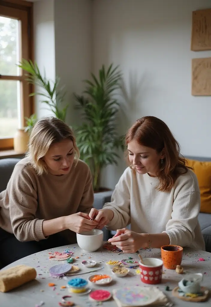 27 Living Room Date Night Ideas That Feel Romantic and Cozy - 7. Crafting Together