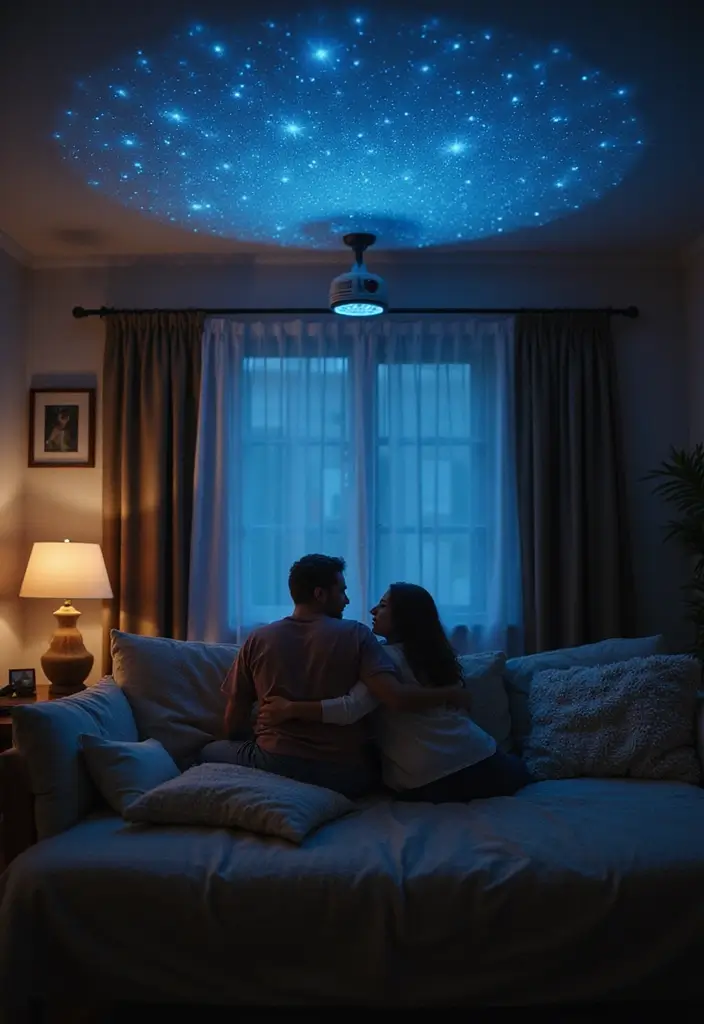 27 Living Room Date Night Ideas That Feel Romantic and Cozy - 9. Stargazing Indoors