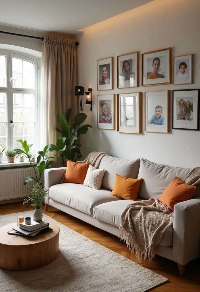 27 Modern Apartment Living Room Ideas That Feel Sleek and Compact - 13. Personal Touches in Decor