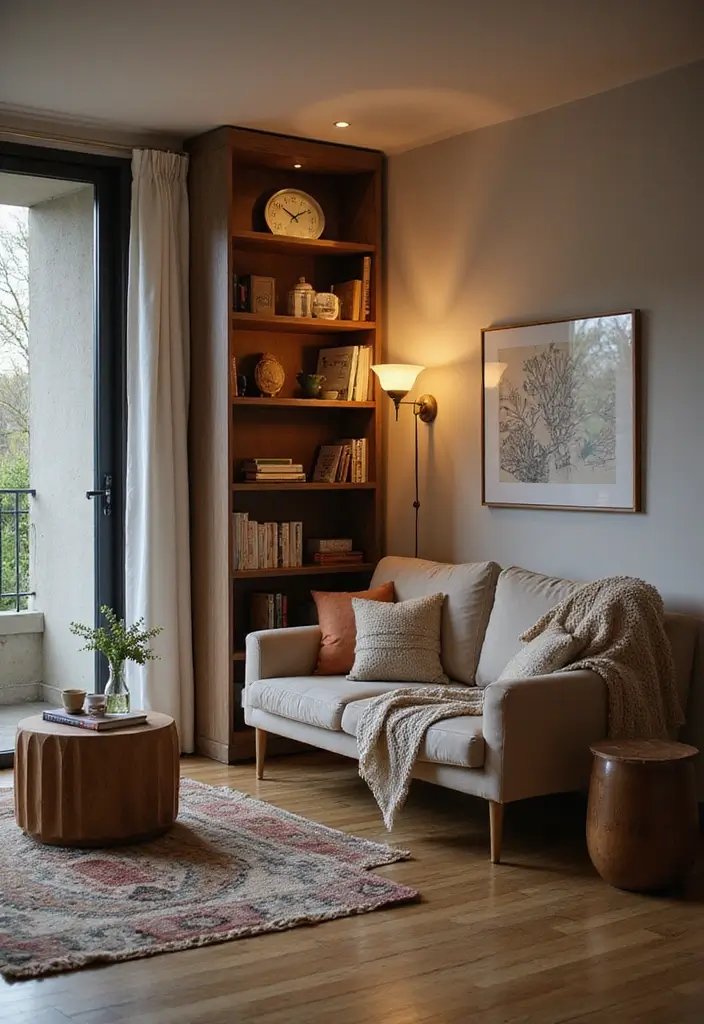 27 Modern Apartment Living Room Ideas That Feel Sleek and Compact - 22. Stylish Reading Nook