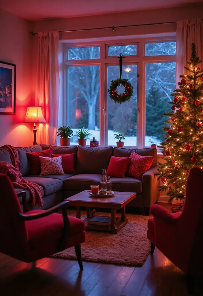 27 Neon Living Room Aesthetic Ideas That Feel Bold and Trendy - 22. Neon Seasonal Decor