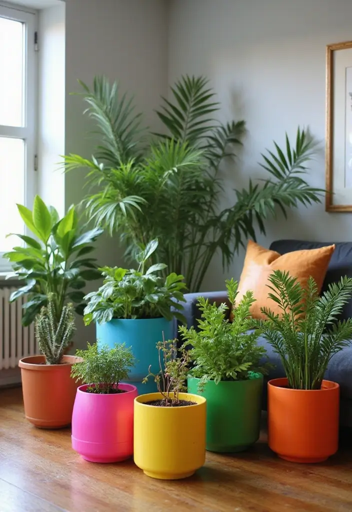 27 Neon Living Room Aesthetic Ideas That Feel Bold and Trendy - 7. Neon Plants