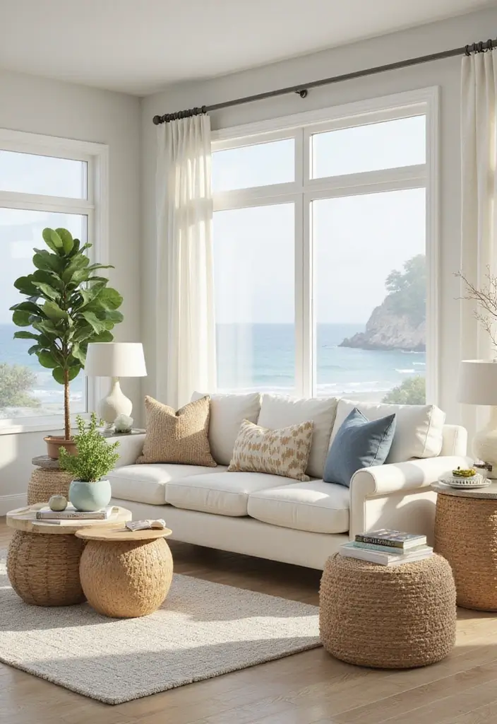 27 Sims 4 Living Room Ideas No CC That Look Realistic and Creative - 12. Coastal Retreat