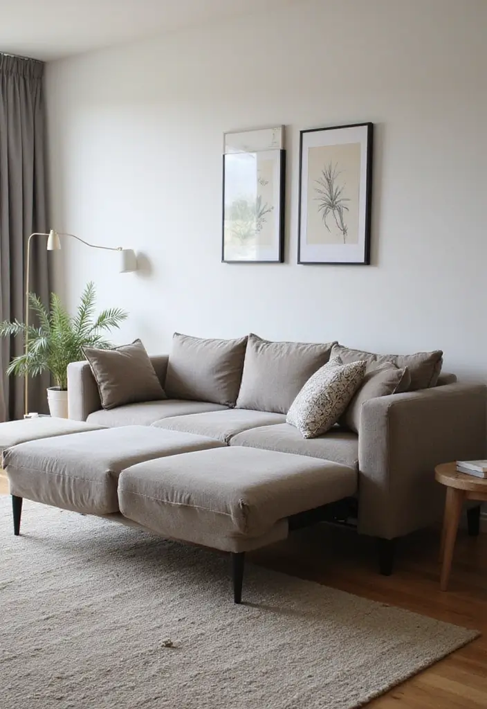 27 Sofa Bed Ideas Living Room That Are Functional and Stylish - 18. Multi-Functional Sofa Beds with Adjustable Headrests