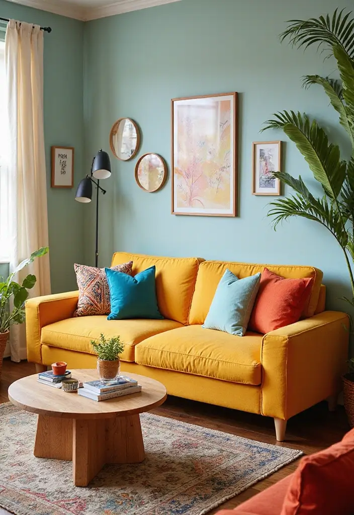 27 Sofa Bed Ideas Living Room That Are Functional and Stylish - 19. Brightly Colored Sofa Beds