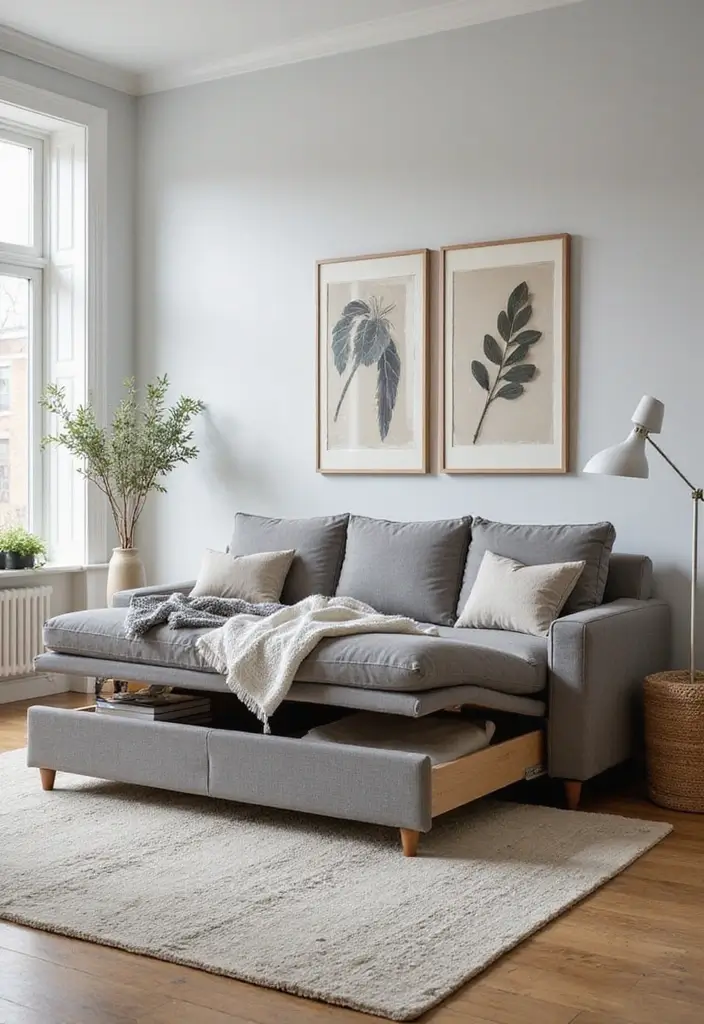27 Sofa Bed Ideas Living Room That Are Functional and Stylish - 6. Sofa Beds with Built-In Storage