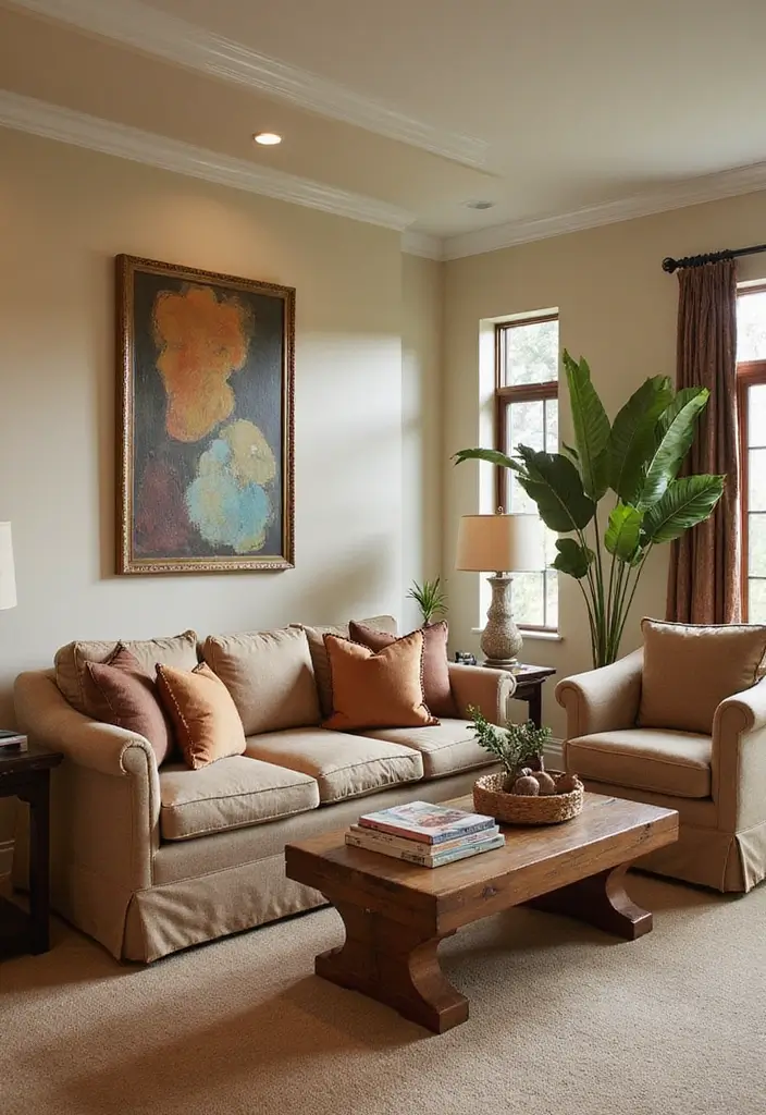 27 Tan Living Room Ideas That Feel Earthy and Inviting - 23. Custom Upholstery