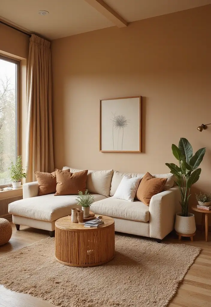 27 Tan Living Room Ideas That Feel Earthy and Inviting - 4. Sustainable Furniture Choices