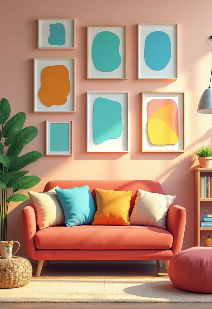 27 Toca Boca Living Room Ideas Mansion That Feel Creative and Playful - 5. DIY Art Wall