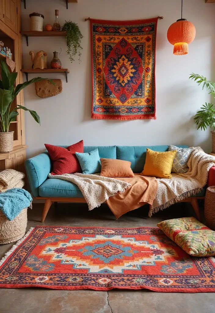 27 Toca Boca Living Room Ideas Mansion That Feel Creative and Playful - 9. Textured Fabrics and Rugs