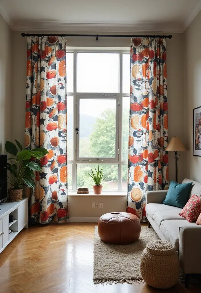 28 Boy Living Room Ideas That Feel Cool and Playful - 13. Playful Curtain Designs