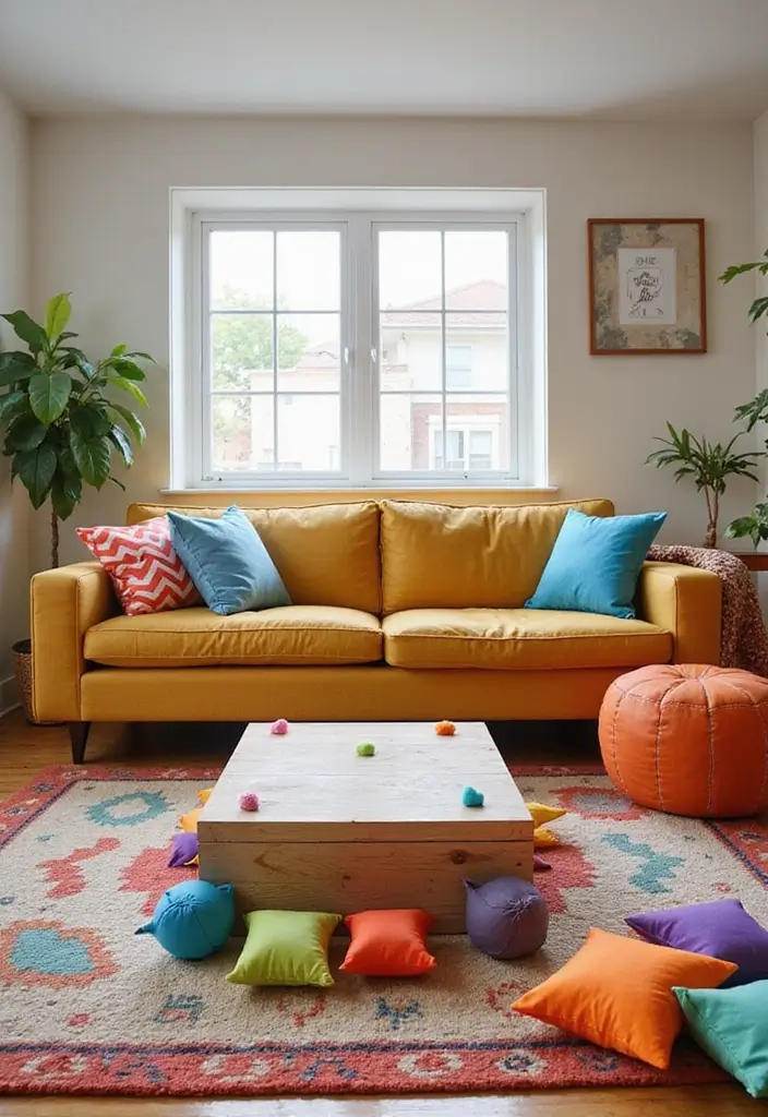 28 Boy Living Room Ideas That Feel Cool and Playful - 25. Bean Bag Toss Games