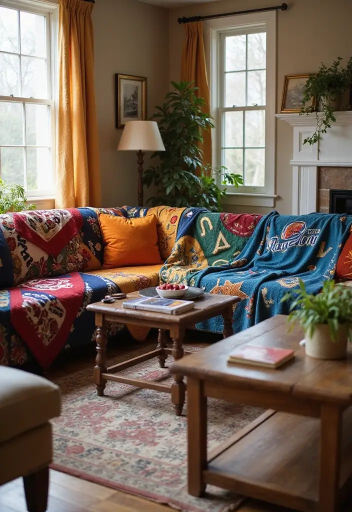 28 Boy Living Room Ideas That Feel Cool and Playful - 27. Personalized Sports Blankets