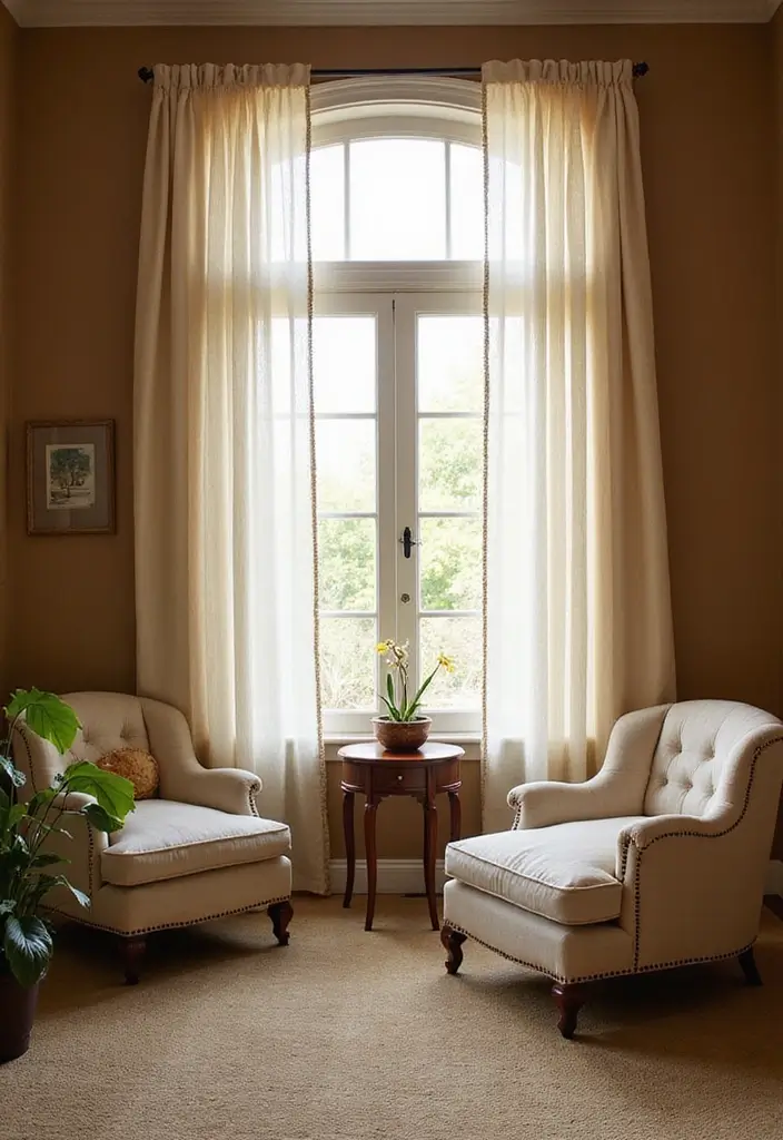 28 Brown Walls Living Room Decor Ideas That Feel Warm and Stylish - 27. Custom Window Treatments