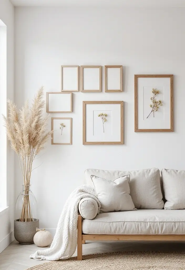 28 DIY Artwork for Living Room Ideas That Add Personal Touches - 13. Dried Flower Frames