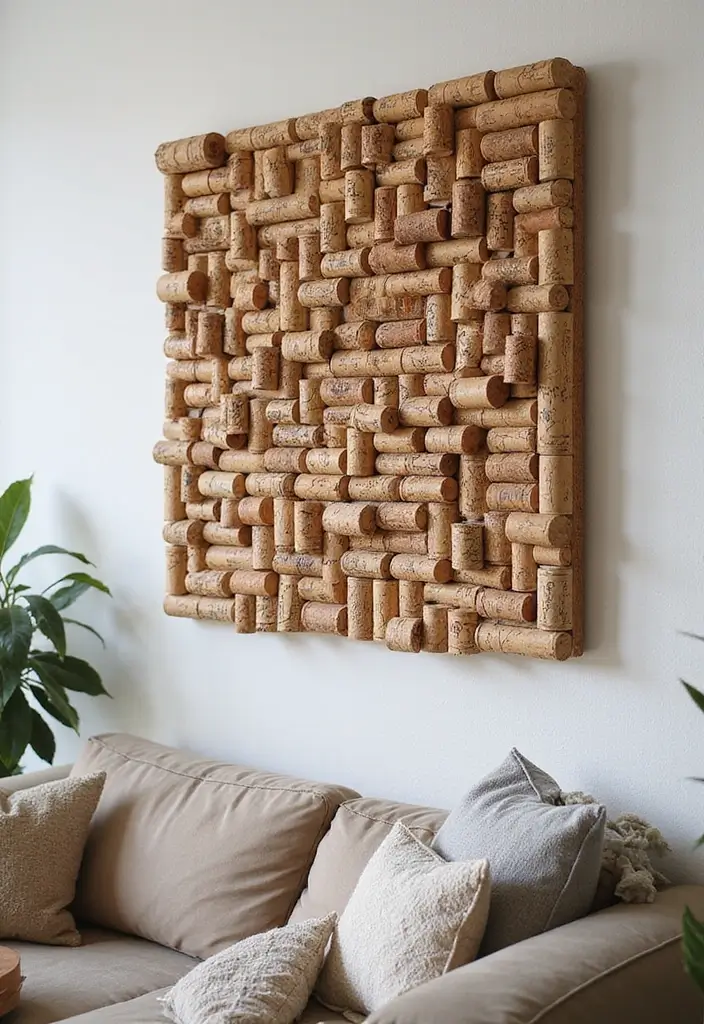 28 DIY Artwork for Living Room Ideas That Add Personal Touches - 17. Cork Board Art