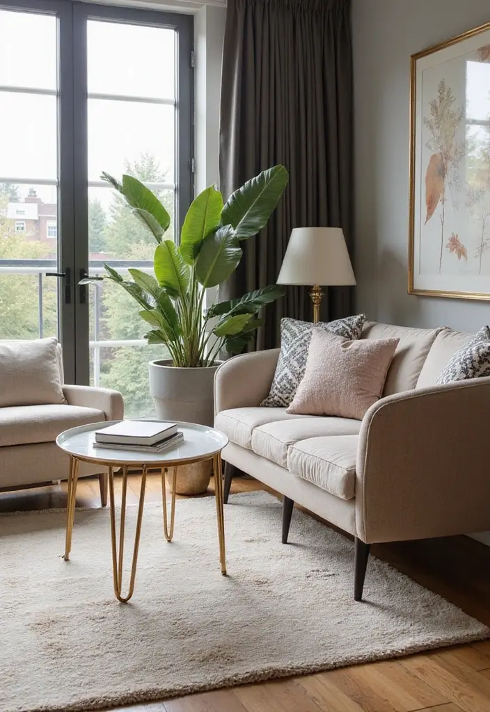 28 Gold Accent Living Room Ideas That Add Shine and Glamour - 15. Gold Furniture Legs