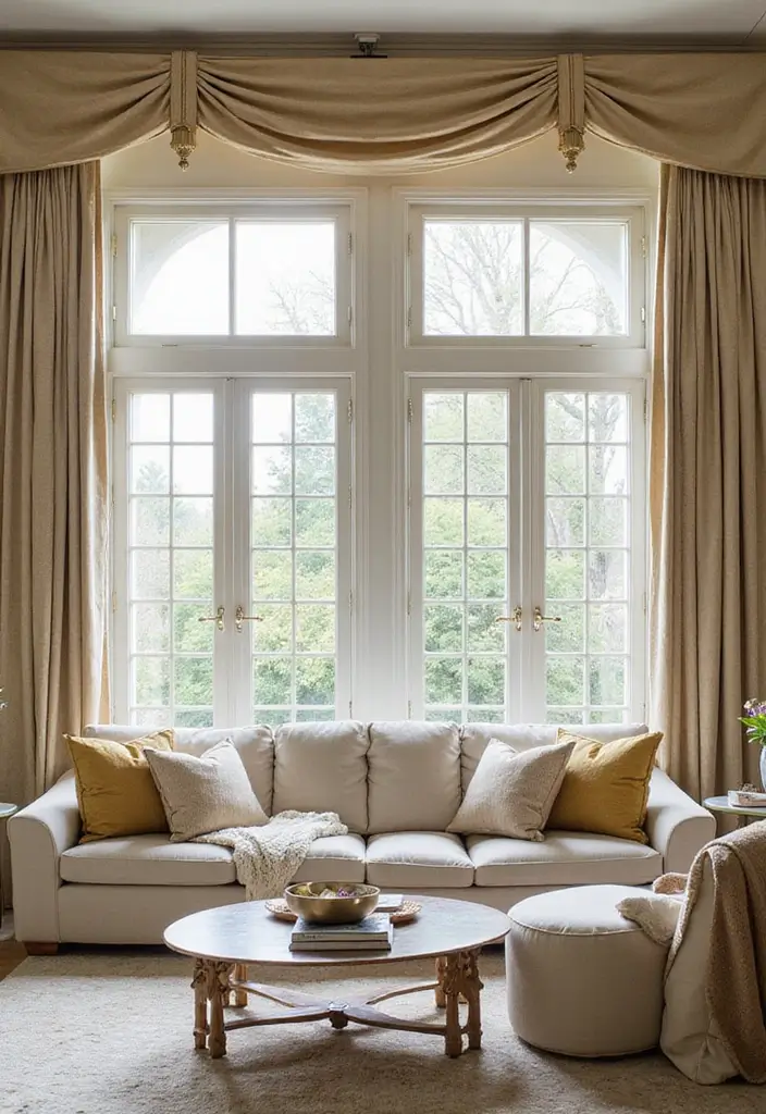 28 Gold Accent Living Room Ideas That Add Shine and Glamour - 21. Gold Accent Cornices