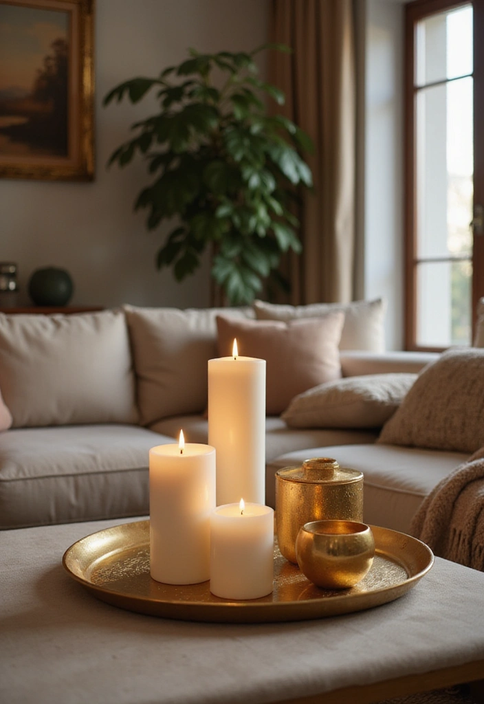 28 Gold Accent Living Room Ideas That Add Shine and Glamour - 28. Gold Accent Home Fragrances